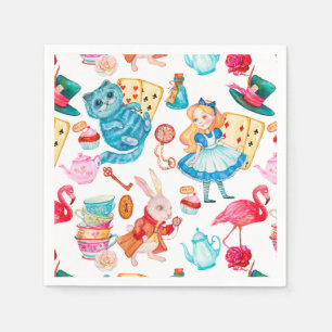 Alice in Wonderland Watercolor Napkin