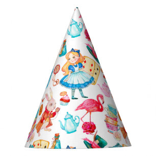 Alice in Wonderland Watercolor Party Hat