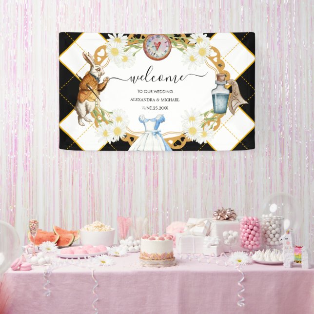 Alice in Wonderland Wedding Banner (Party)