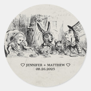 Alice in Wonderland Wedding Classic Round Sticker