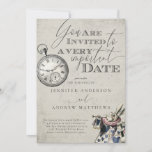 Alice in Wonderland Wedding Invitation<br><div class="desc">You are invited to a very important date. This adorable vintage Alice in Wonderland wedding invitation features the white rabbit and a timepiece. Customise this invitation to suit your own. Please contact the designer if you need any help with customisation or personalisation.</div>