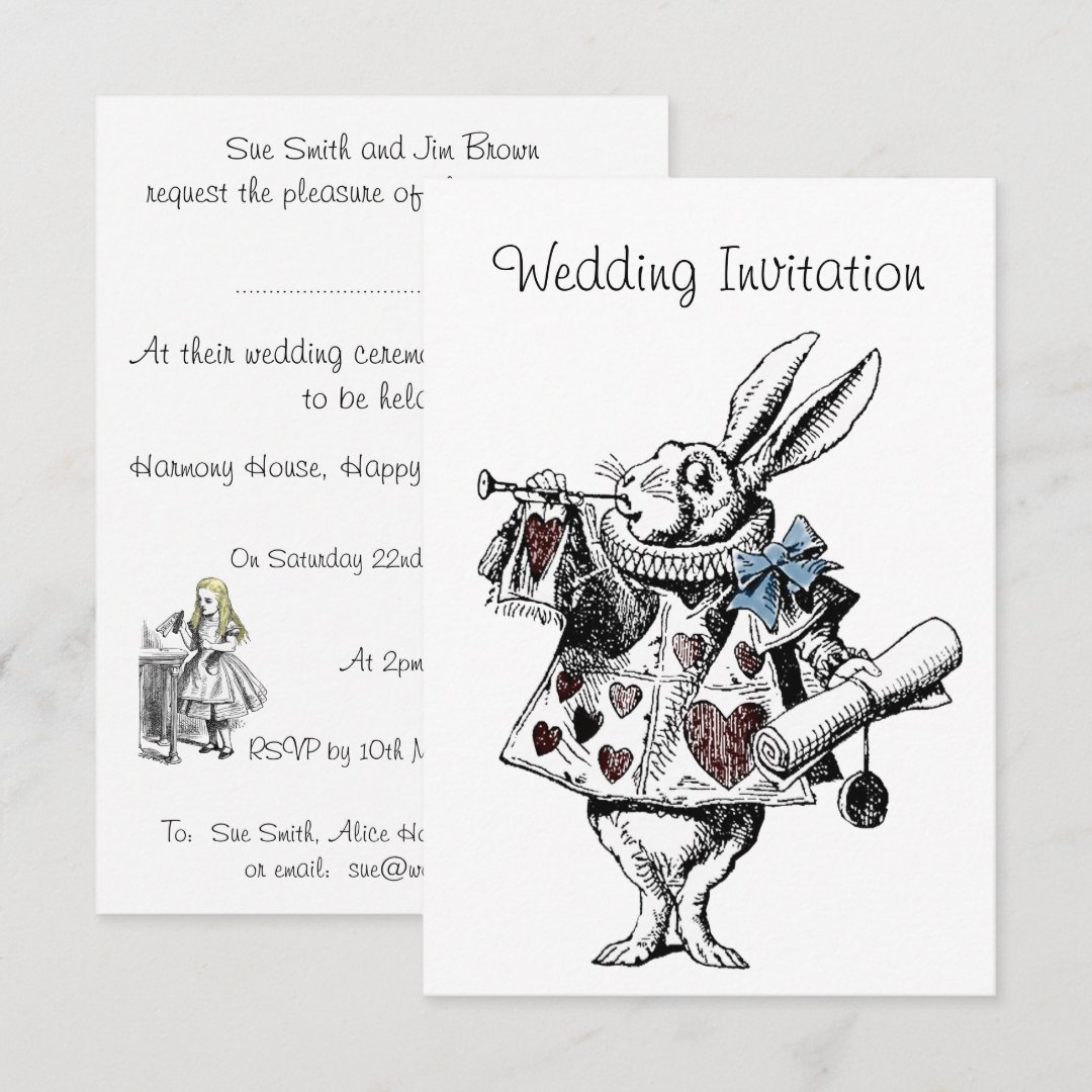Alice in Wonderland Wedding Invitation Card | Zazzle