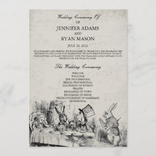 Alice in Wonderland Wedding Program Programme