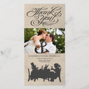 Alice in Wonderland Wedding Thank You Photo Card