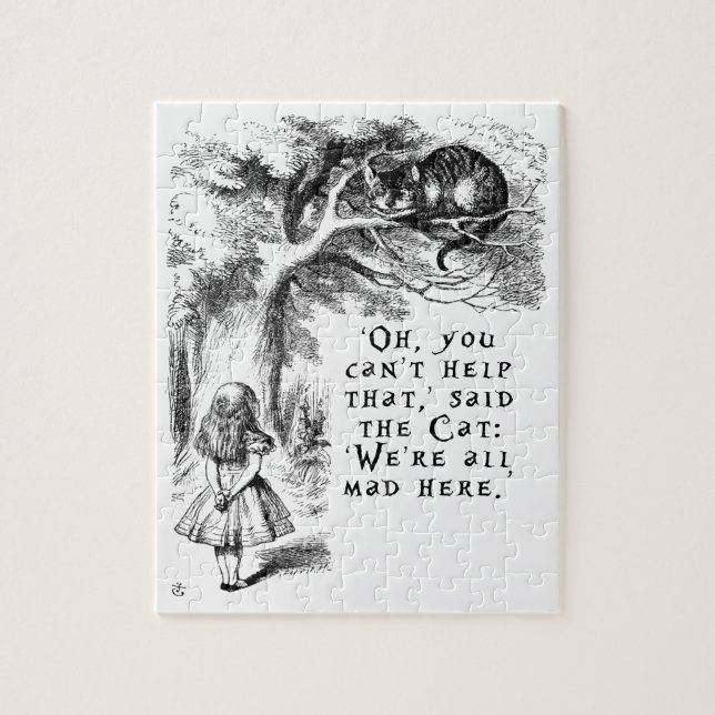 Alice in Wonderland - We're all mad here Jigsaw Puzzle (Vertical)