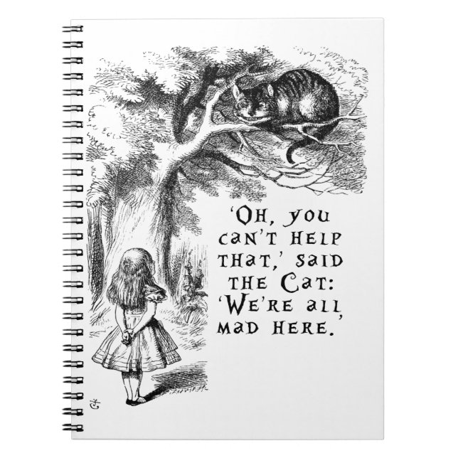 Alice in Wonderland - We're all mad here Notebook (Front)