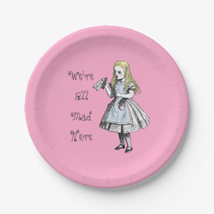 Alice in Wonderland We're All Mad Here Paper Plate