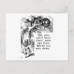 Alice in Wonderland - We're all mad here Postcard