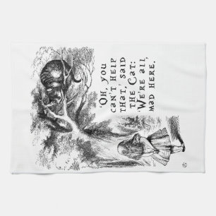 Alice in Wonderland - We're all mad here Tea Towel