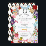 Alice in Wonderland Whimsical Children's Birthday  Invitation<br><div class="desc">Don't Be Late! Send this whimsical fairy tale invitation to all your guests and prepare them for the wonderment of your birthday celebration! 
Fully customisable for any age or event,  all text can be edited,  the top text can be colour changed in the design tool.</div>