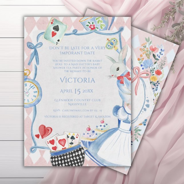 Alice in Wonderland Whimsical Fantasy Baby Shower Invitation (Creator Uploaded)