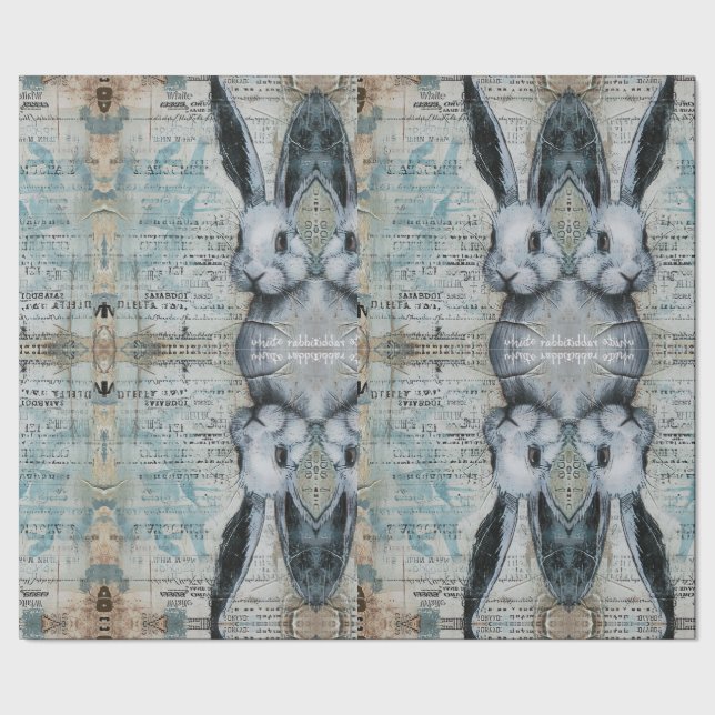  Alice in wonderland whimsical rabbit world Wrapping Paper (Seam)