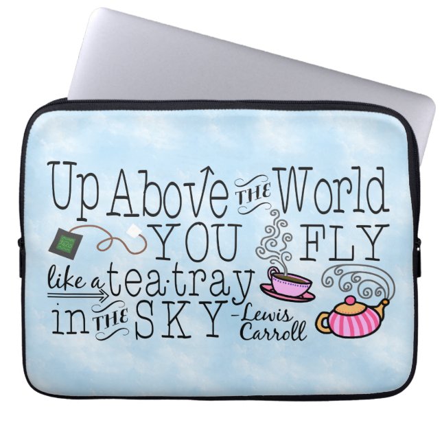 Alice in Wonderland Whimsical Tea Carroll Quote Laptop Sleeve (Front)