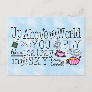 Alice in Wonderland Whimsical Tea Carroll Quote Postcard