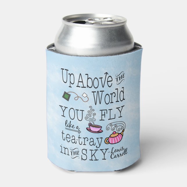 Alice in Wonderland Whimsical Typography Monogram Can Cooler (Can Front)