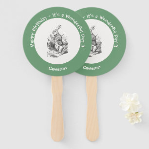 Alice in Wonderland White Rabbit Birthday Party Hand Fan