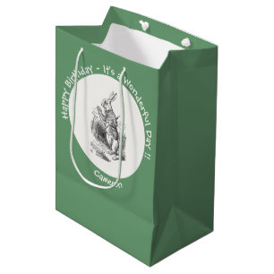 Alice in Wonderland White Rabbit Birthday Party Medium Gift Bag