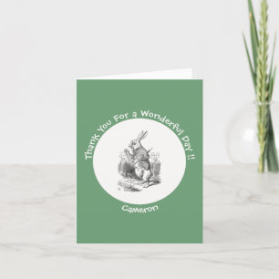 Alice in Wonderland White Rabbit Birthday Party Thank You Card