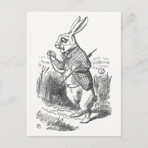 Alice in Wonderland, White Rabbit Checks His Watch Postcard
