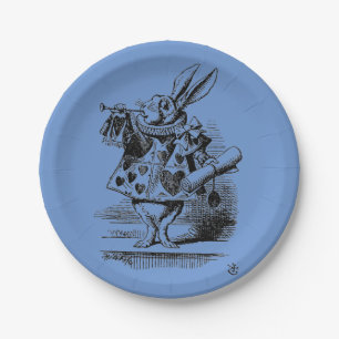 Alice in Wonderland - white rabbit children Paper Plate