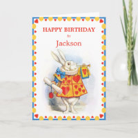 Alice in Wonderland White Rabbit Custom Birthday