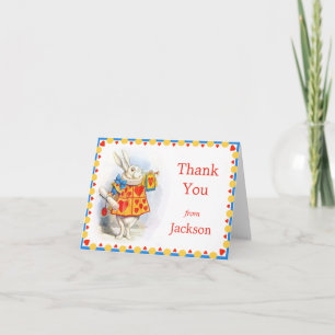 Alice in Wonderland White Rabbit Custom Thank You Card