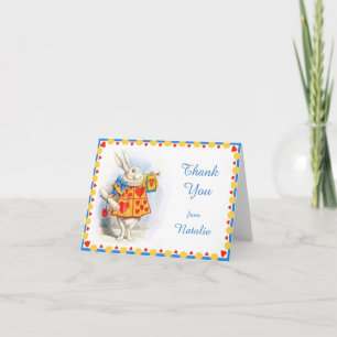 Alice in Wonderland White Rabbit Custom Thank You Card