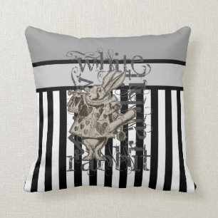 Alice In Wonderland White Rabbit Grunge Cushion