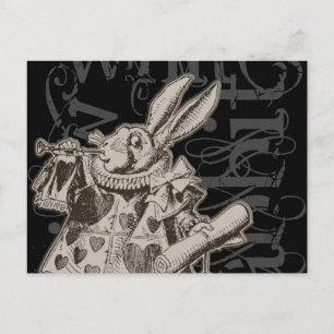 Alice In Wonderland White Rabbit Grunge (Single) Postcard