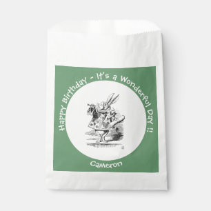 Alice in Wonderland White Rabbit Herald Birthday Favour Bags