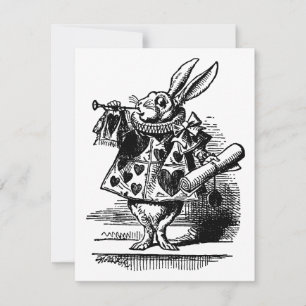 Alice in Wonderland White Rabbit Herald Invitation