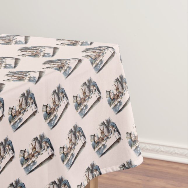Alice in Wonderland White Rabbit Kaninchen pastel Tablecloth (In Situ)