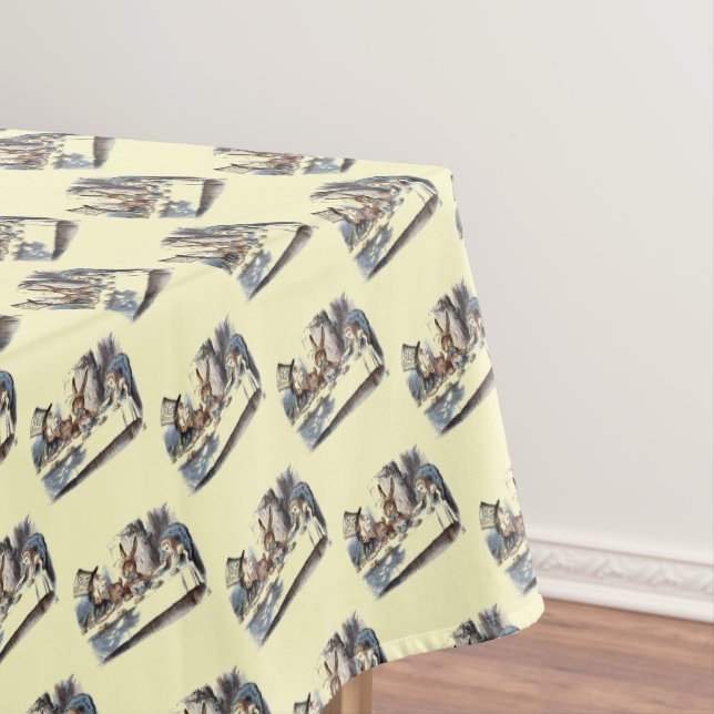 Alice in Wonderland White Rabbit Kaninchen pastel Tablecloth (In Situ)