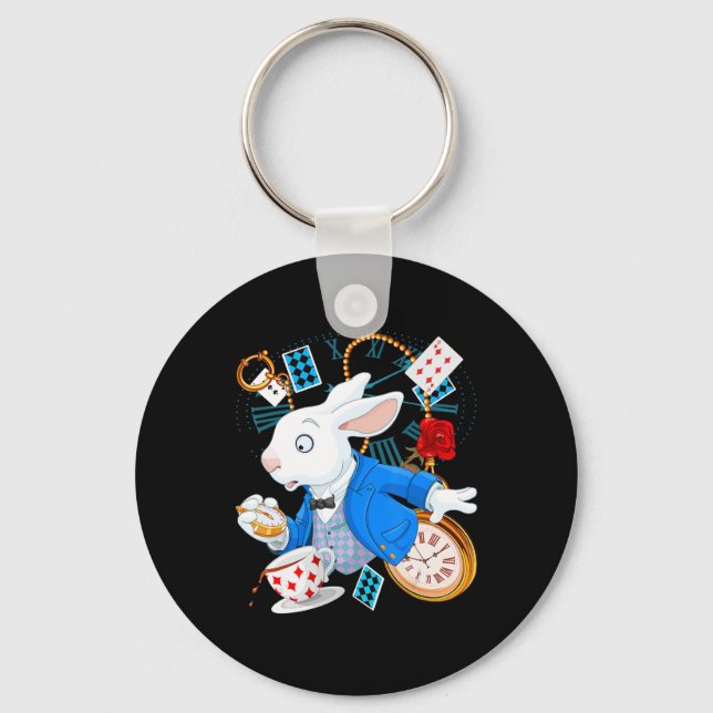 Alice In Wonderland  - White Rabbit Key Ring (Front)