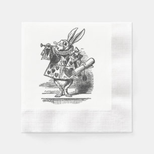 alice in wonderland white rabbit napkin