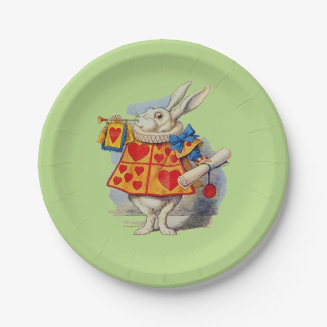Alice in Wonderland White Rabbit Paper Plates (Front)