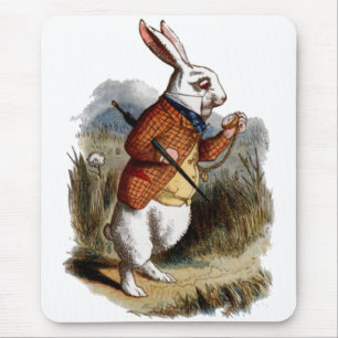 Alice in Wonderland White Rabbit Personalise Mouse Mat