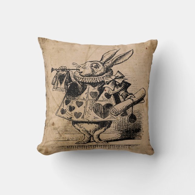 Alice in wonderland,white rabbit Pillow (Front)