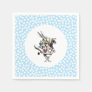 Alice in Wonderland White Rabbit Polka Dot Napkin