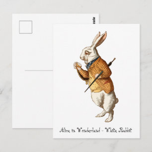 Alice in Wonderland - White Rabbit Postcard
