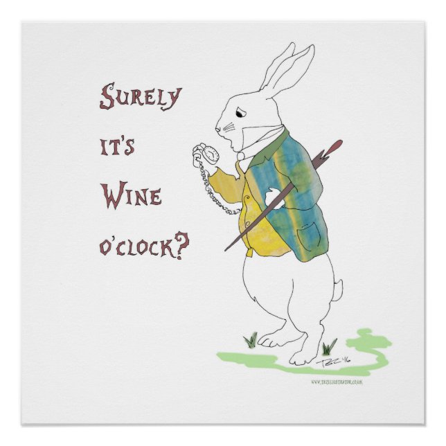 Alice in Wonderland White Rabbit. Poster (Front)