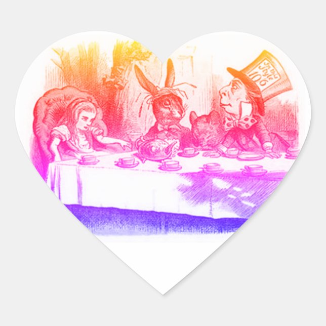 Alice in Wonderland - White Rabbit - Rabbit Heart Sticker (Front)