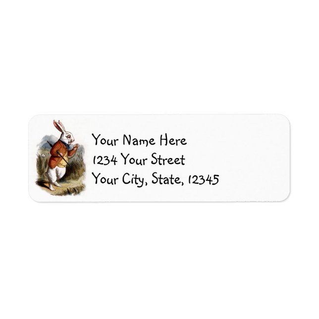Alice in Wonderland White Rabbit Return Add Labels (Front)