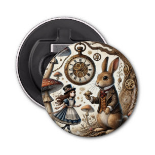 Alice in Wonderland White Rabbit tea Art Bottle Opener