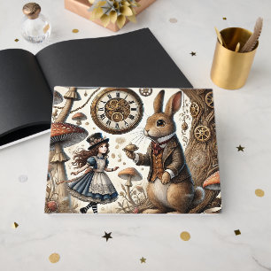 Alice in Wonderland White Rabbit tea Art Guest Book