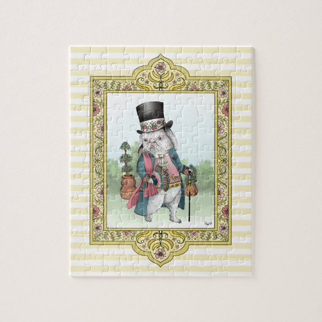 Alice in Wonderland White Rabbit Wearing Clothes Jigsaw Puzzle (Vertical)