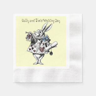 Alice in Wonderland White Rabbit Wedding Napkin