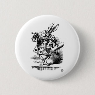 Alice in Wonderland White Rabbit with Trumpet 6 Cm Round Badge