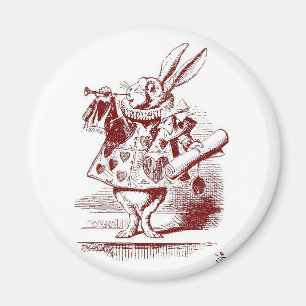 Alice in Wonderland White Rabbit with trumpet Magnet