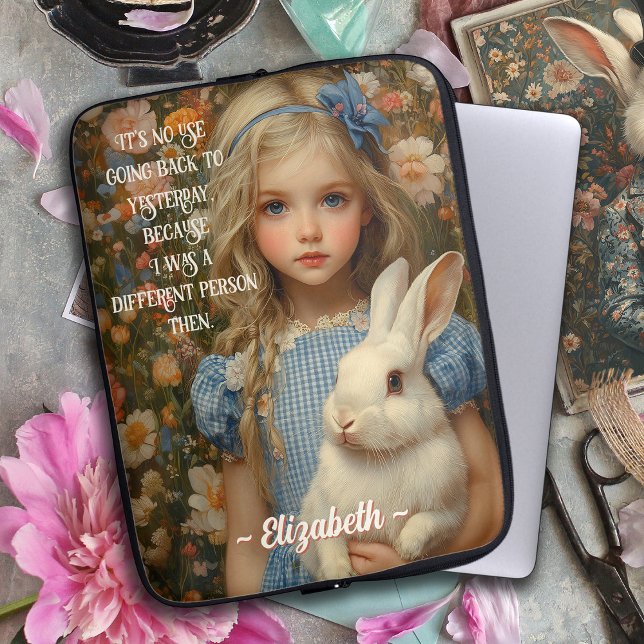Alice in Wonderland with a White Rabbit Laptop Sleeve (Creator Uploaded)